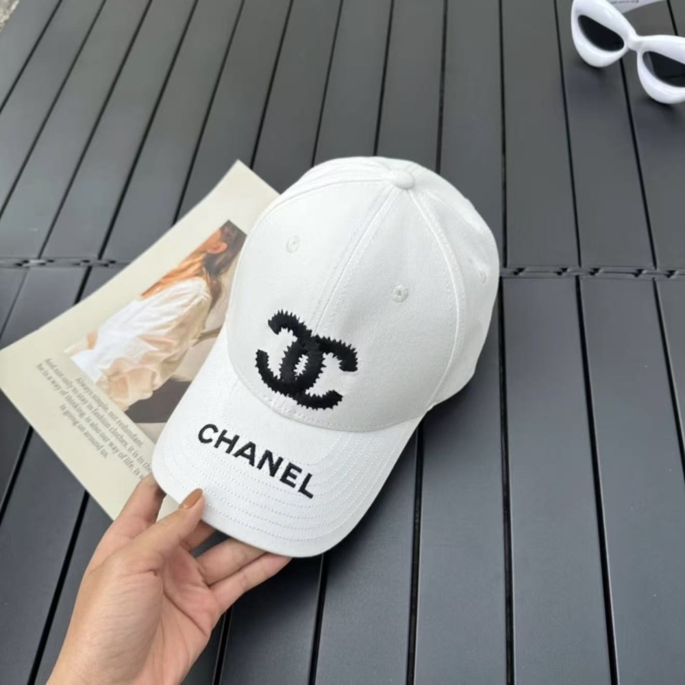 Chanel CC Logo White Baseball Cap